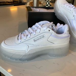 Youth 5.5 Reebok Cardi B Club shoes - all white